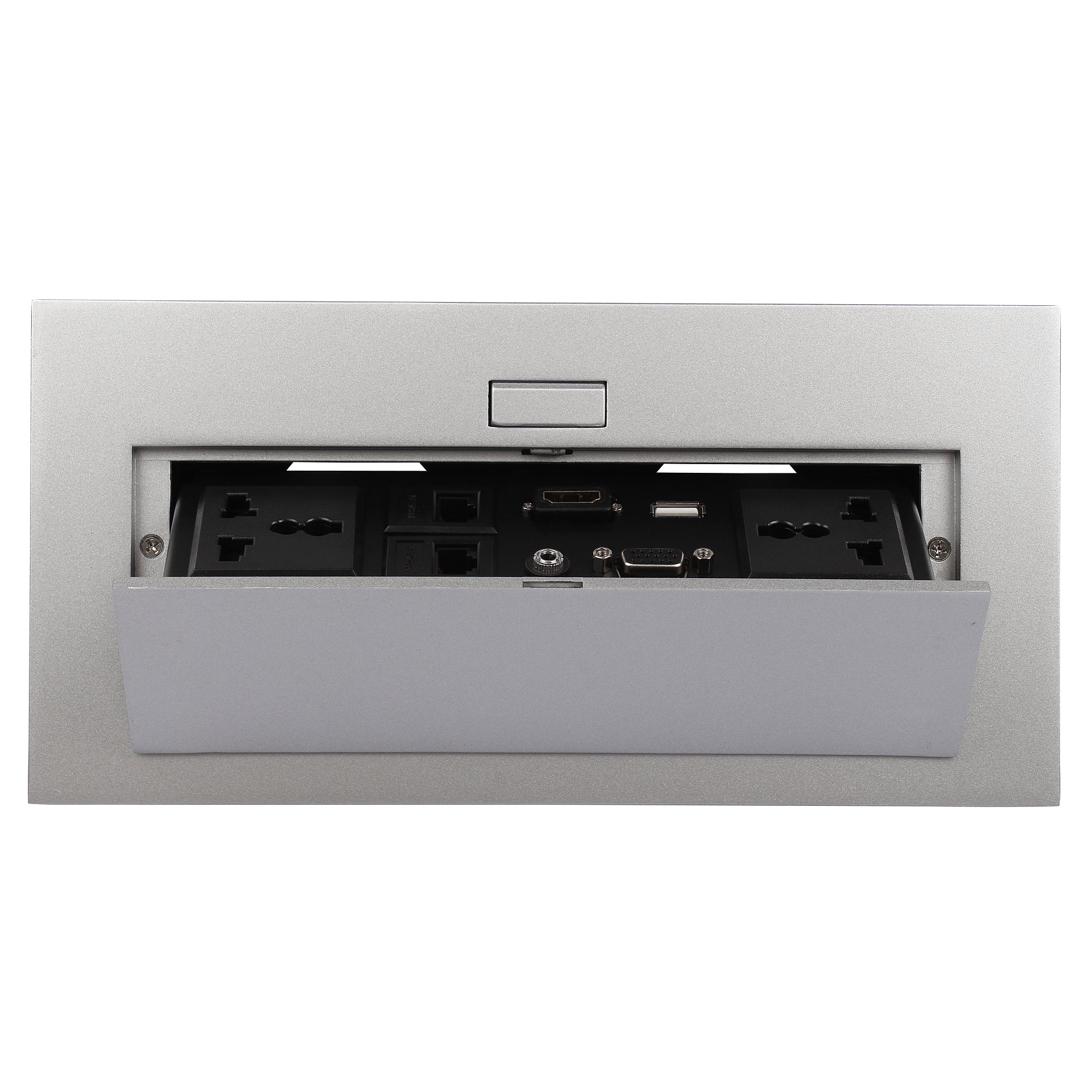 BOXNUBE Hydraulic Pop Up Box Cable Cubby with HDMI, Audio, LAN, USB & Power Ports BOXNUBE Hydraulic Pop Up Box Cable Cubby with HDMI, Audio, LAN, USB & Power Ports